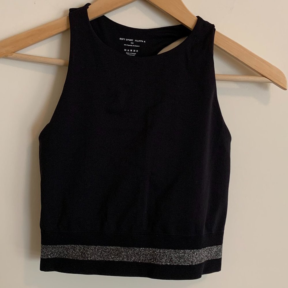 Filippa K Soft Sport‬ Seamless Razorback Silver Stripe Size XS/S